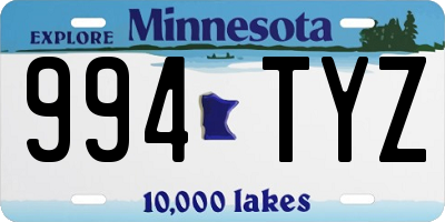 MN license plate 994TYZ