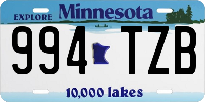 MN license plate 994TZB
