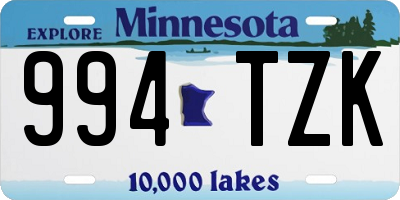 MN license plate 994TZK