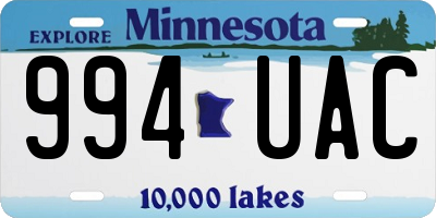 MN license plate 994UAC