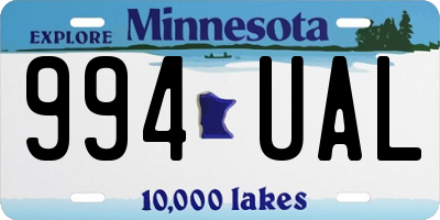 MN license plate 994UAL