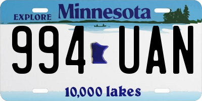 MN license plate 994UAN