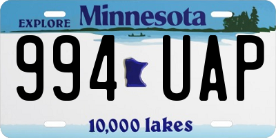 MN license plate 994UAP