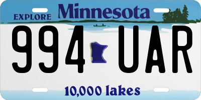 MN license plate 994UAR