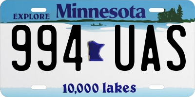 MN license plate 994UAS