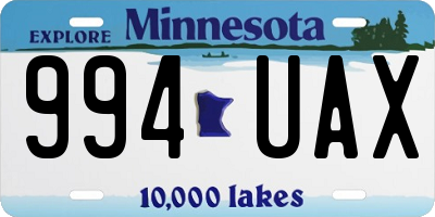 MN license plate 994UAX