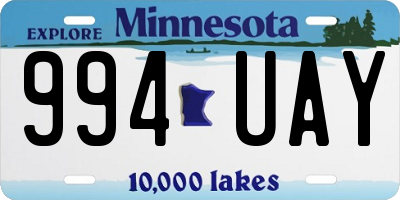 MN license plate 994UAY