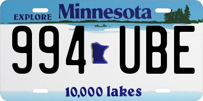 MN license plate 994UBE