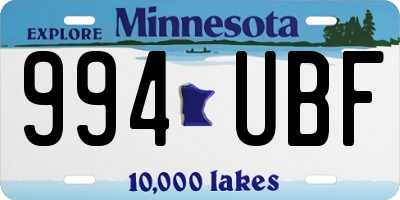 MN license plate 994UBF