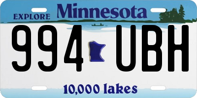 MN license plate 994UBH