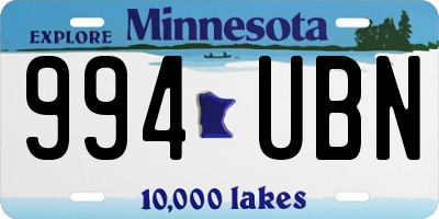 MN license plate 994UBN