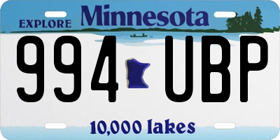MN license plate 994UBP