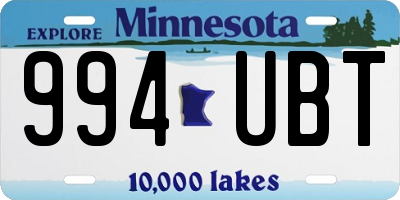 MN license plate 994UBT