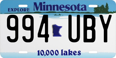 MN license plate 994UBY