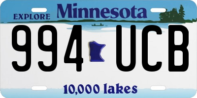 MN license plate 994UCB