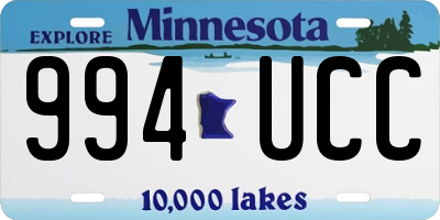 MN license plate 994UCC