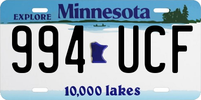 MN license plate 994UCF