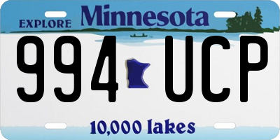 MN license plate 994UCP