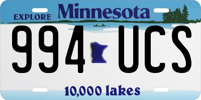 MN license plate 994UCS