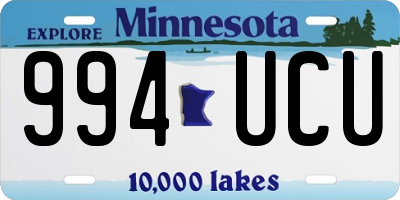 MN license plate 994UCU