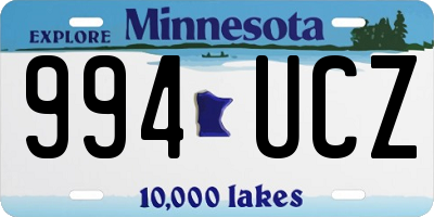 MN license plate 994UCZ