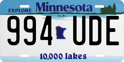 MN license plate 994UDE