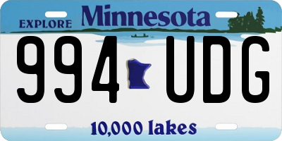 MN license plate 994UDG
