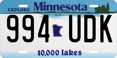 MN license plate 994UDK