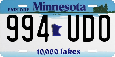 MN license plate 994UDO