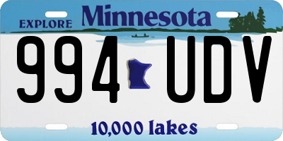 MN license plate 994UDV