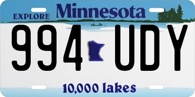 MN license plate 994UDY