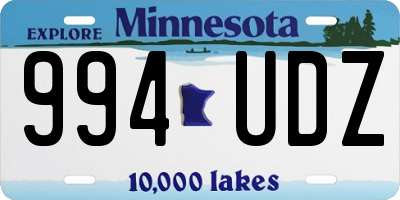 MN license plate 994UDZ