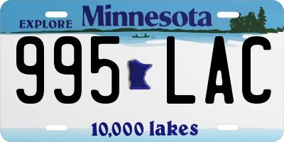 MN license plate 995LAC