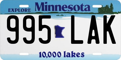 MN license plate 995LAK