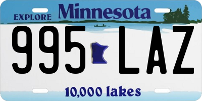 MN license plate 995LAZ