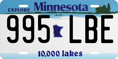 MN license plate 995LBE
