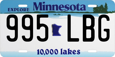MN license plate 995LBG