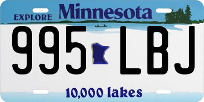 MN license plate 995LBJ