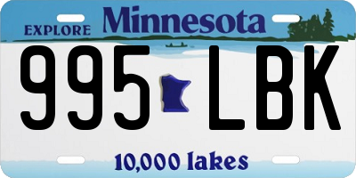 MN license plate 995LBK