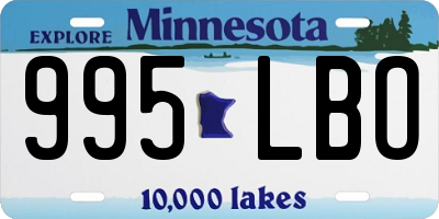 MN license plate 995LBO