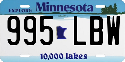 MN license plate 995LBW