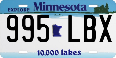 MN license plate 995LBX
