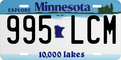 MN license plate 995LCM