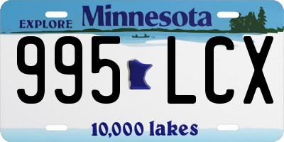 MN license plate 995LCX