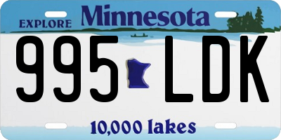 MN license plate 995LDK