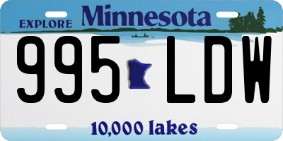 MN license plate 995LDW