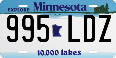 MN license plate 995LDZ