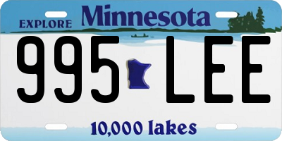 MN license plate 995LEE