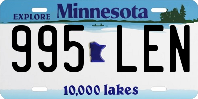 MN license plate 995LEN