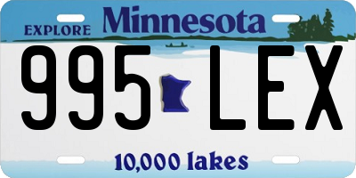 MN license plate 995LEX